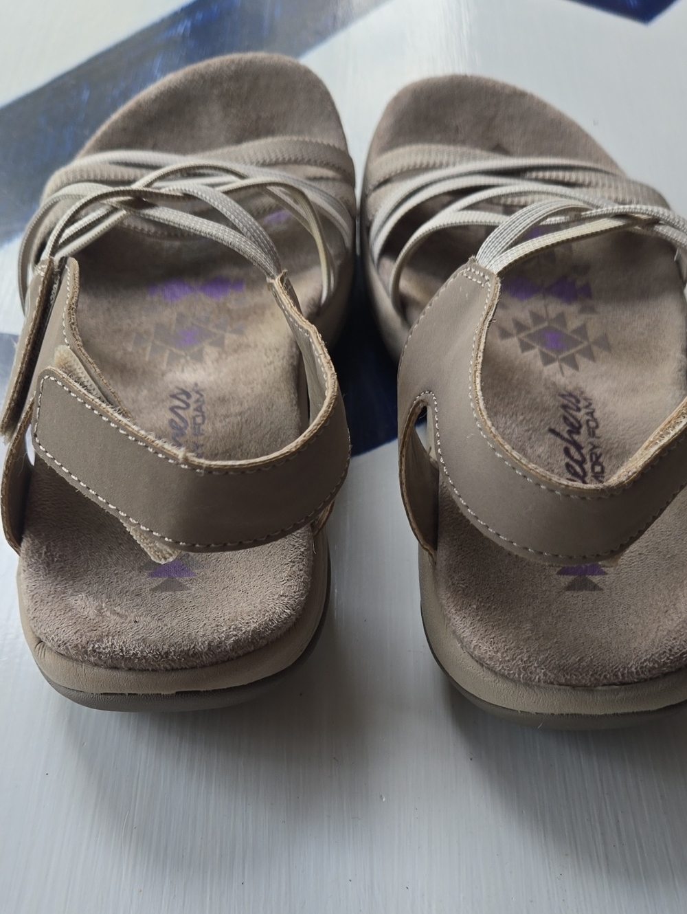 Skechers Reggae Slim Simply Stretch Tan  Sandal Size US 7 - Picture 7 of 10